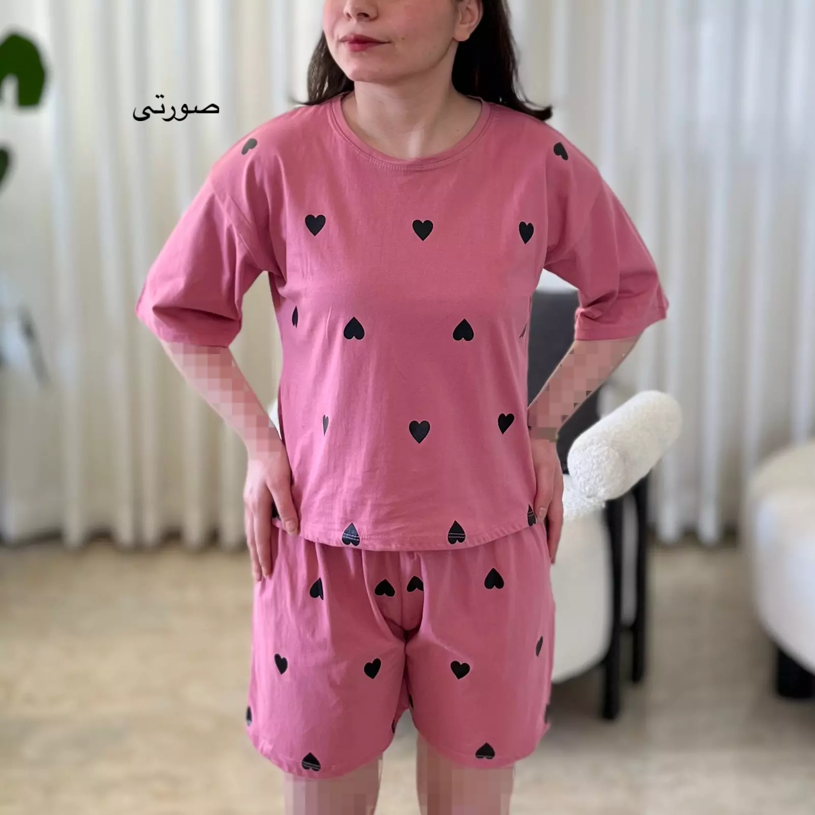 ست کراپ شورتک قلب 008158082